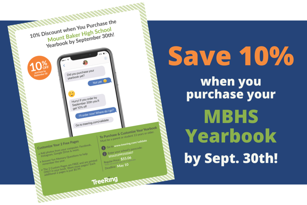 Save 10% on your MBHS Yearbook