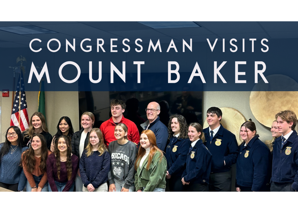 Representative Rick Larsen with Mount Baker ASB and FFA students