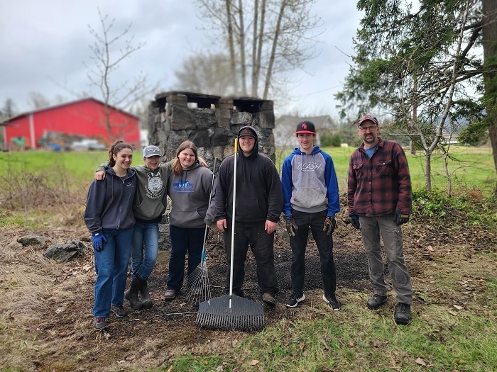 Mt. Baker FFA helps clean up the Rome Grange